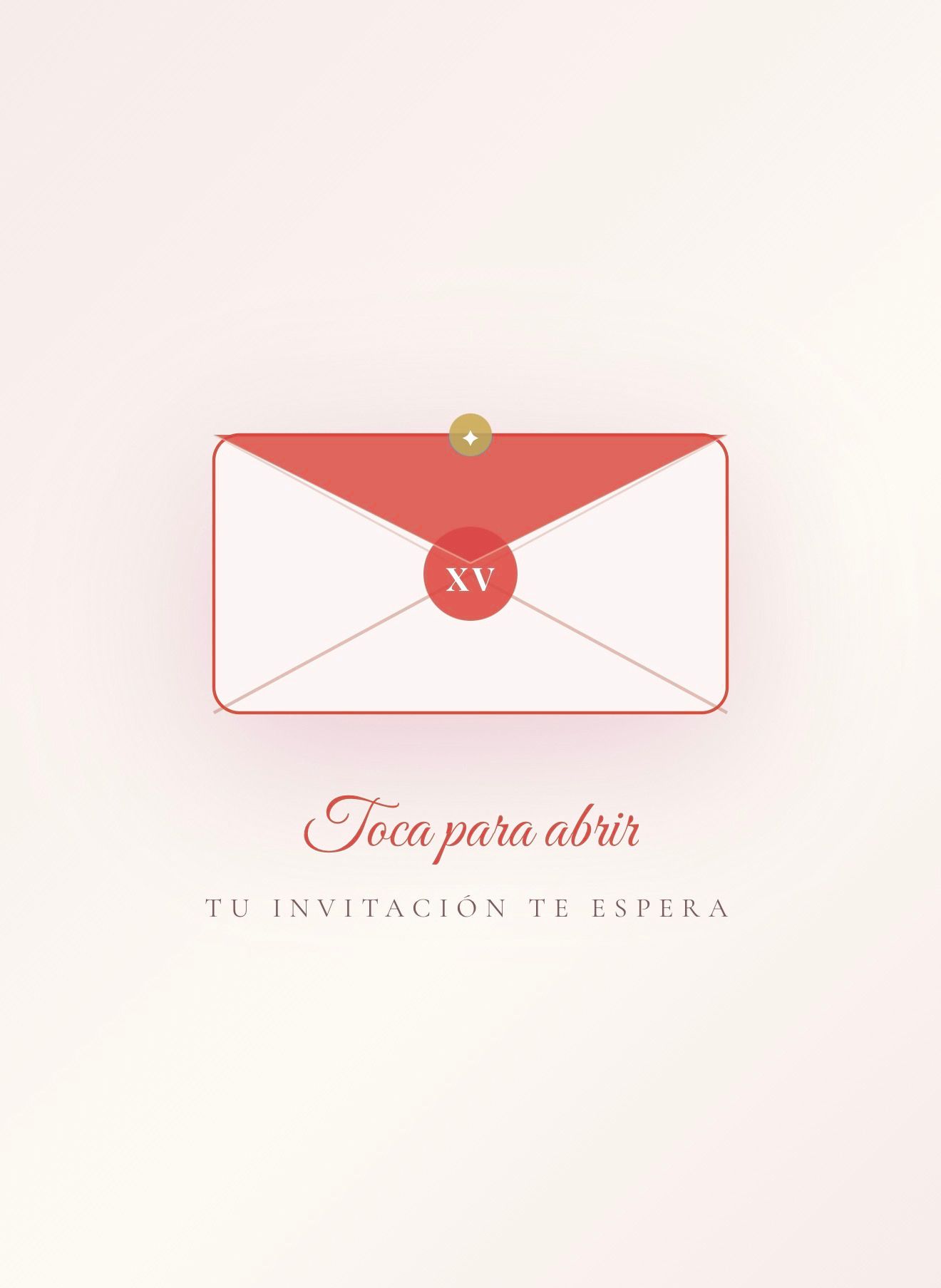 Muestra de invitación digital XV Años en color rojo coral